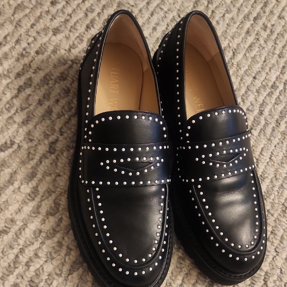 STUART WEITZMAN Loafers Studed Size 7.5 - Picture 2 of 7